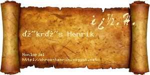 Ökrös Henrik névjegykártya